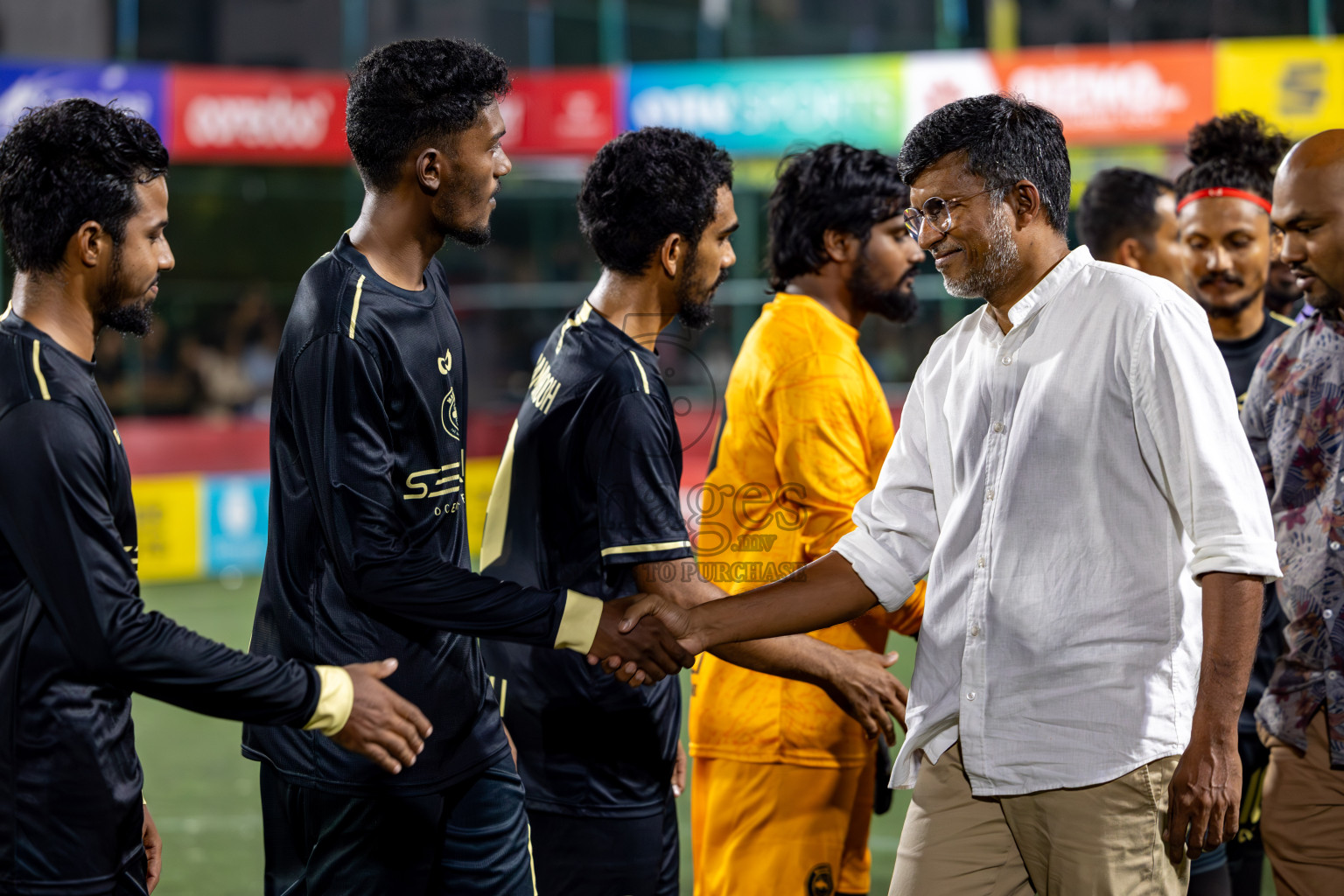 S. Hithadhoo VS ADh. Maamigili in Round of 16 on Day 40 of Golden Futsal Challenge 2024 which was held on Tuesday, 27th February 2024, in Hulhumale', Maldives Photos: Hassan Simah / images.mv