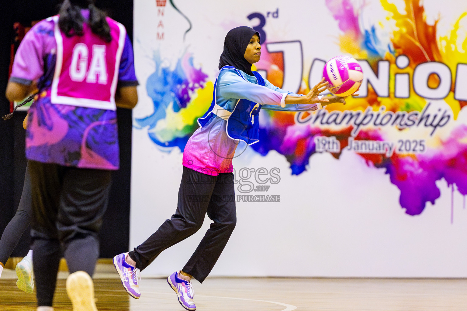 MV Netters Acadamy vs N Sports Academy in Day 2 of 3rd Junior Championship - Netball association of Maldives, held at Social Center on Monday 20th January 2025 . Photos by Nausham Waheed