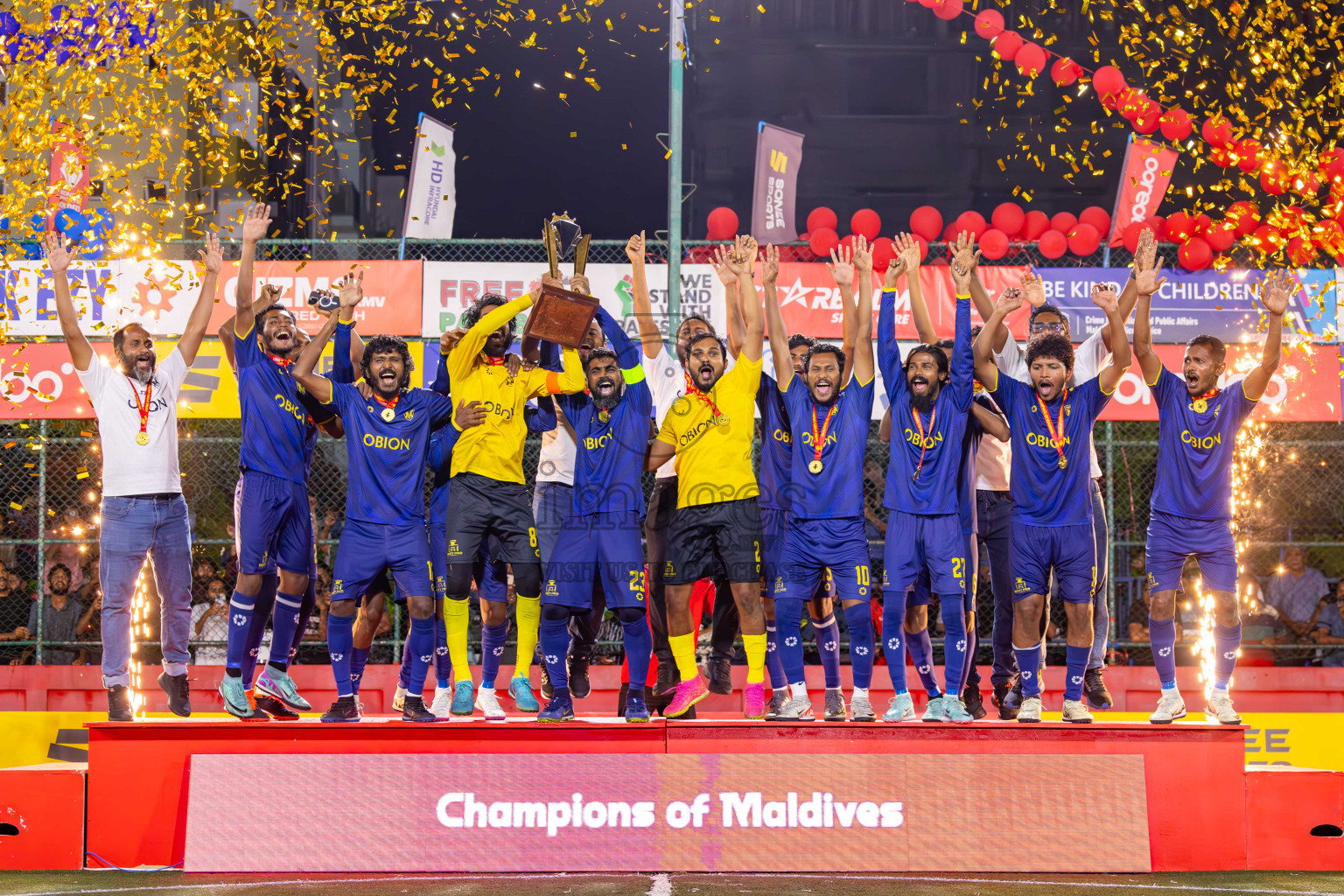 B Eydhafushi vs L Gan in the Final of Golden Futsal Challenge 2024 was held on Thursday, 7th March 2024, in Hulhumale', Maldives 
Photos: Ismail Thoriq / images.mv