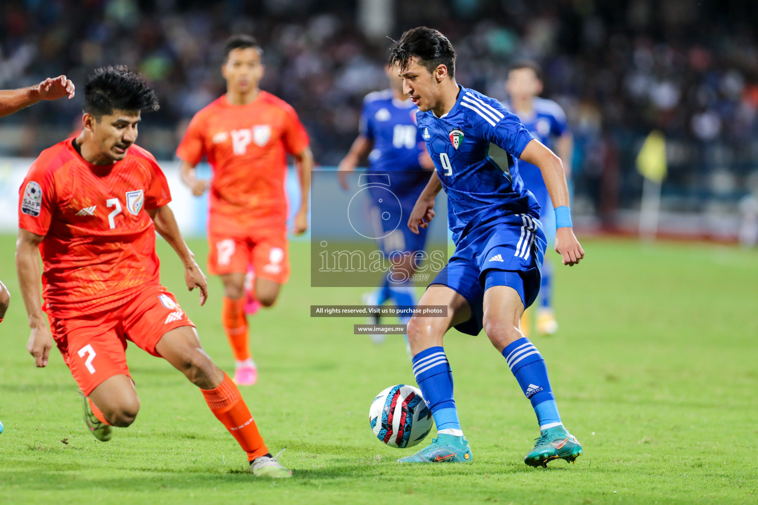 Kuwait vs India in the Final of SAFF Championship 2023 held in Sree Kanteerava Stadium, Bengaluru, India, on Tuesday, 4th July 2023. Photos: Nausham Waheed, Hassan Simah / images.mv