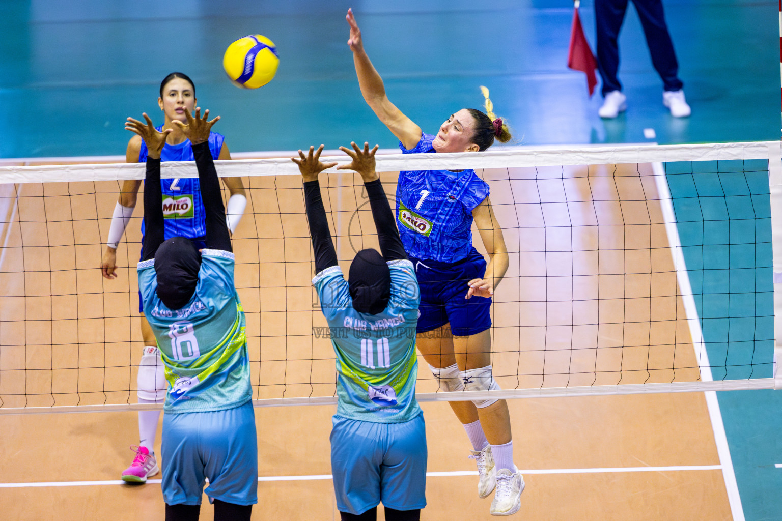 Police Club vs Club Wamco in the Final of Women's Division of National Volleyball Championship 2025 held in Male', Maldives on Sunday, 4th May 2025 at Social Center Indoor Hall Photos By: Nausham Waheed / images.mv