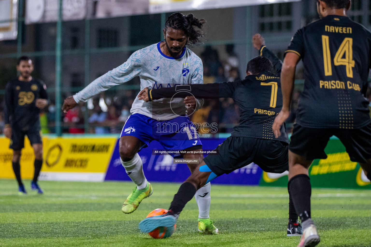 Prison Club vs MACL in the Quarter Finals of Club Maldives 2021 held at Hulhumale;, on 12th December 2021 Photos: Ismail Thoriq / images.mv