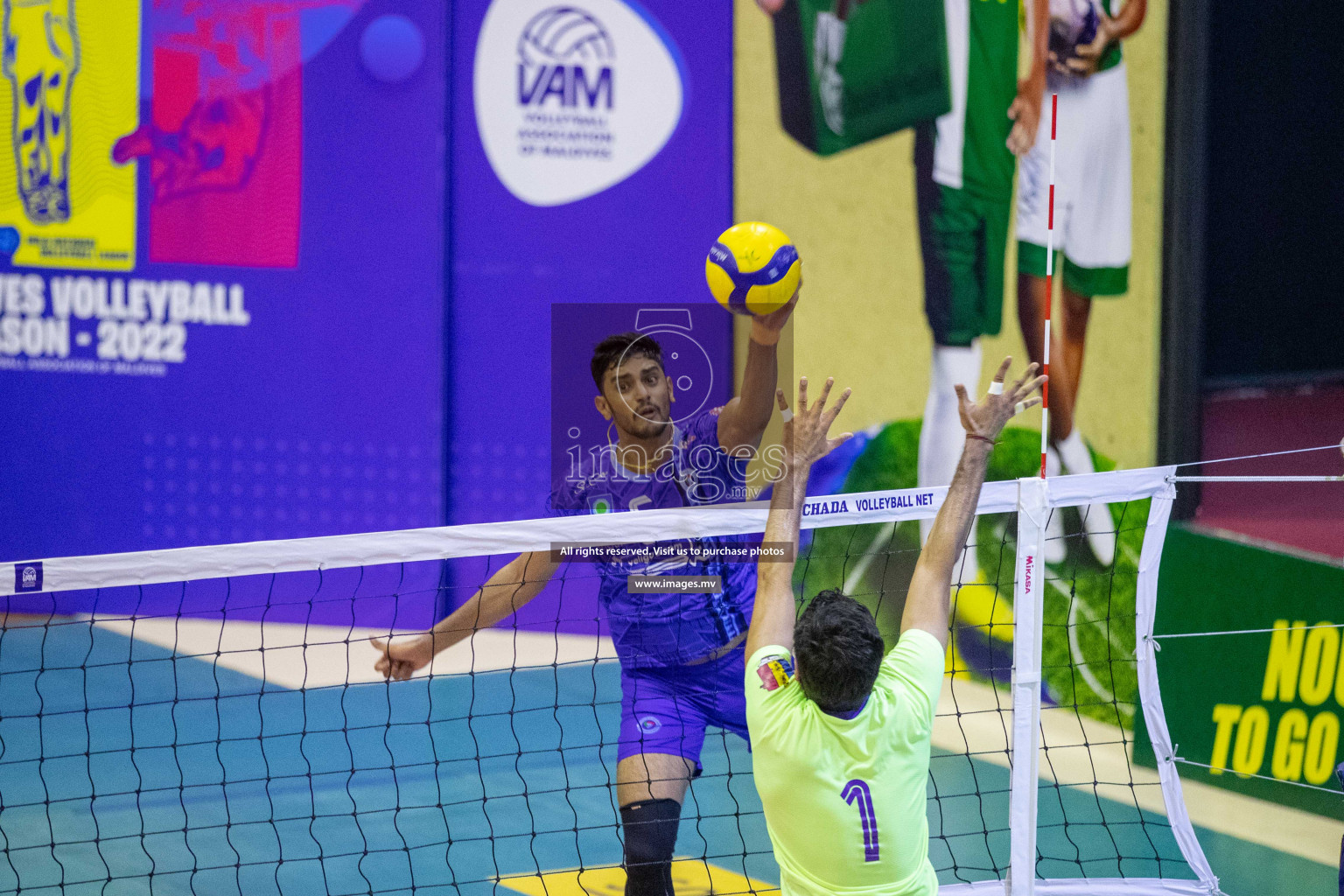 Club WAMCO vs Police Club in the National Volleyball Tournament 2022 held on Monday, 04th July 2022 in Social Center, Male', Maldives Photos: Ismail Thoriq/images.mv