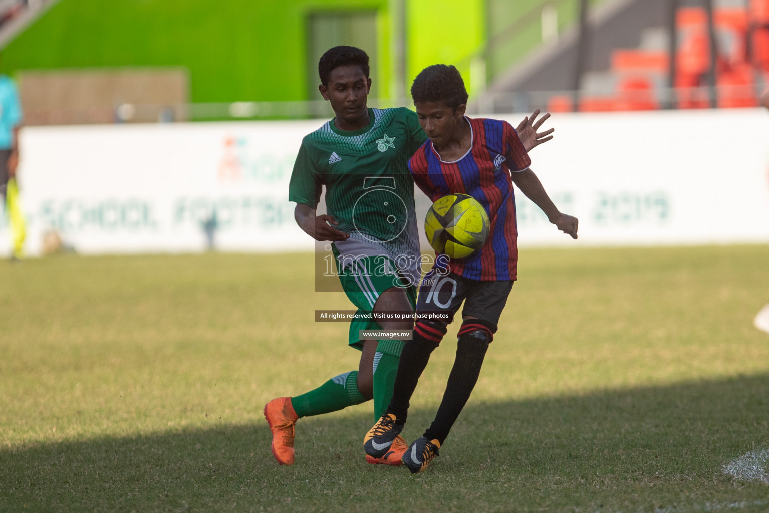 Muhyiddin School vs Aminiyya School in Mamen Inter-School Football Tournament 2019 (U15) on 9th March 2019, in Male' Maldives (Images.mv Photo: Suadh Abdul Sattar)