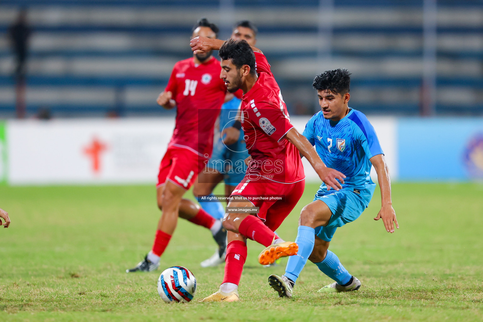 Lebanon vs India in the Semi-final of SAFF Championship 2023 held in Sree Kanteerava Stadium, Bengaluru, India, on Saturday, 1st July 2023. Photos: Nausham Waheed, Hassan Simah / images.mv