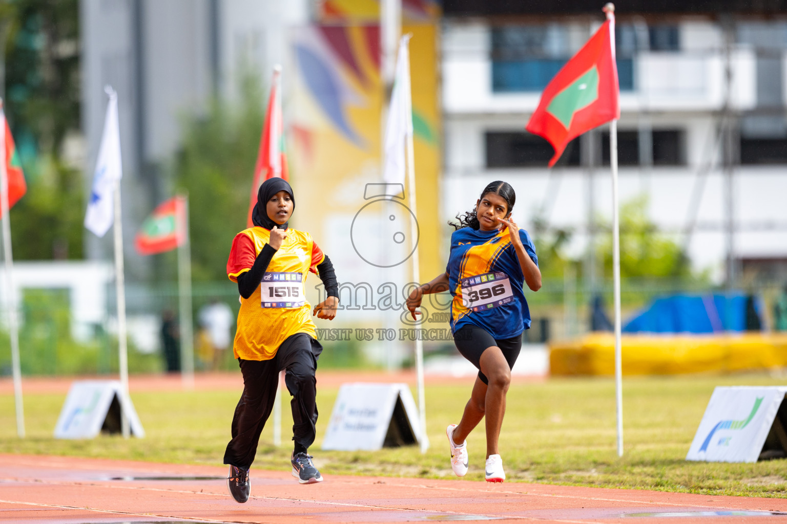 Day 1 of MWSC Interschool Athletics Championships 2024 held in Hulhumale Running Track, Hulhumale, Maldives on Saturday, 9th November 2024. 
Photos by: Ismail Thoriq / images.mv