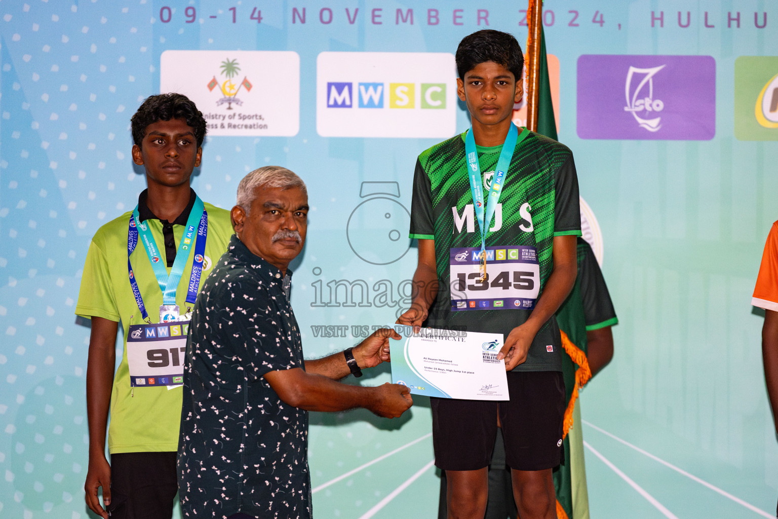 Day 2 of MWSC Interschool Athletics Championships 2024 held in Hulhumale Running Track, Hulhumale, Maldives on Sunday, 10th November 2024. 
Photos by: Hassan Simah / Images.mv