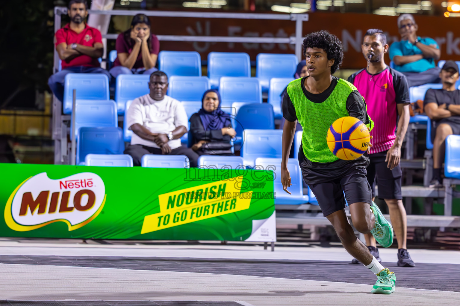 Day 1 of MILO Ramadan 3x3 Challenge 2024 was held in Ekuveni Outdoor Basketball Court at Male', Maldives on Tuesday, 12th March 2024. 
Photos: Ismail Thoriq / images.mv