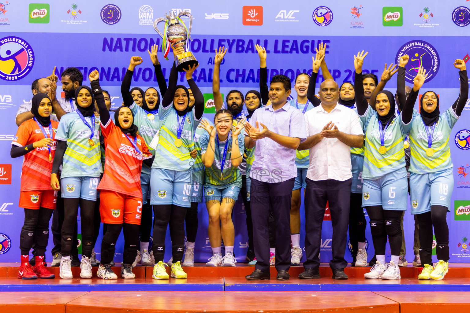 Police Club vs Club Wamco in the Final of Women's Division of National Volleyball Championship 2025 held in Male', Maldives on Sunday, 4th May 2025 at Social Center Indoor Hall Photos By: Nausham Waheed / images.mv