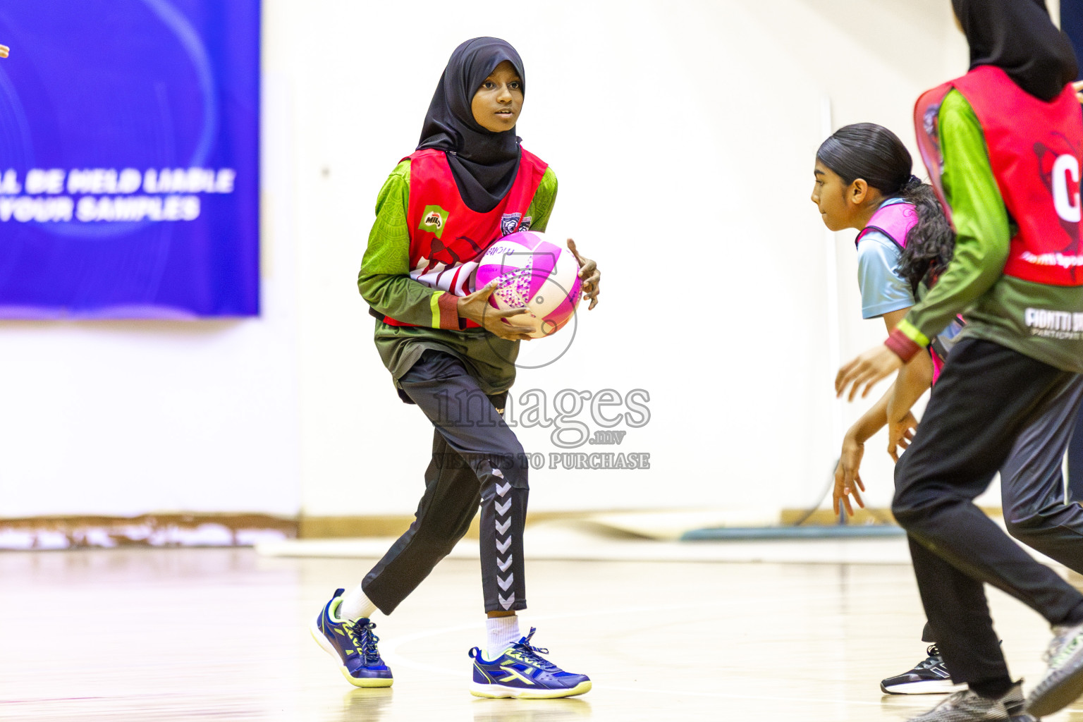 Fionti SC vs Netkids A  in Day 6 of 3rd Netball Junior Championship, held at Social Center on Friday 24th January 2025 . Photos: Shuu Abdul Sattar / images.mv