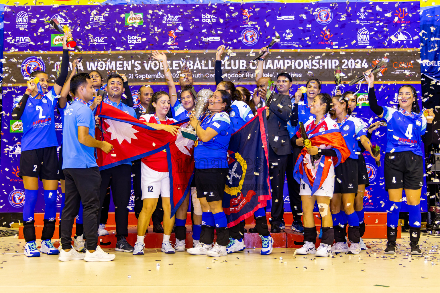 Nepal Police Club vs Humo VC in the Final of CAVA Woman's Volleyball Club Championship 2024 was held in Social Center, Male', Maldives on Saturday, 21st September 2024. Photos: Nausham Waheed / images.mv