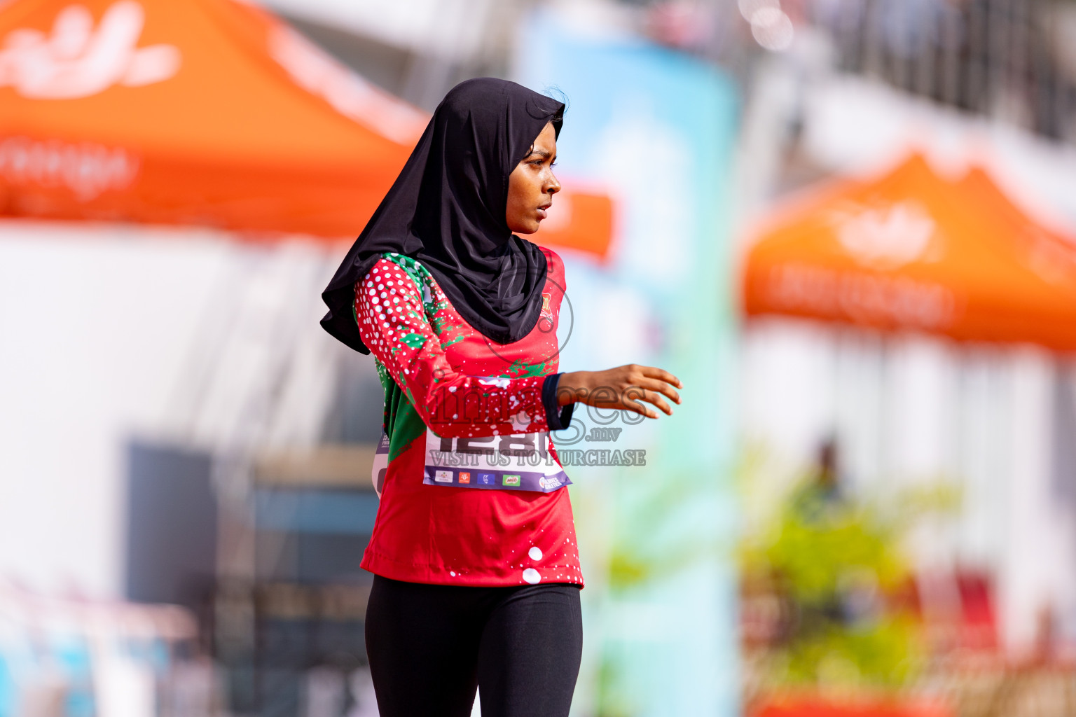 Day 3 of MWSC Interschool Athletics Championships 2024 held in Hulhumale Running Track, Hulhumale, Maldives on Monday, 11th November 2024. 
Photos by: Hassan Simah / Images.mv