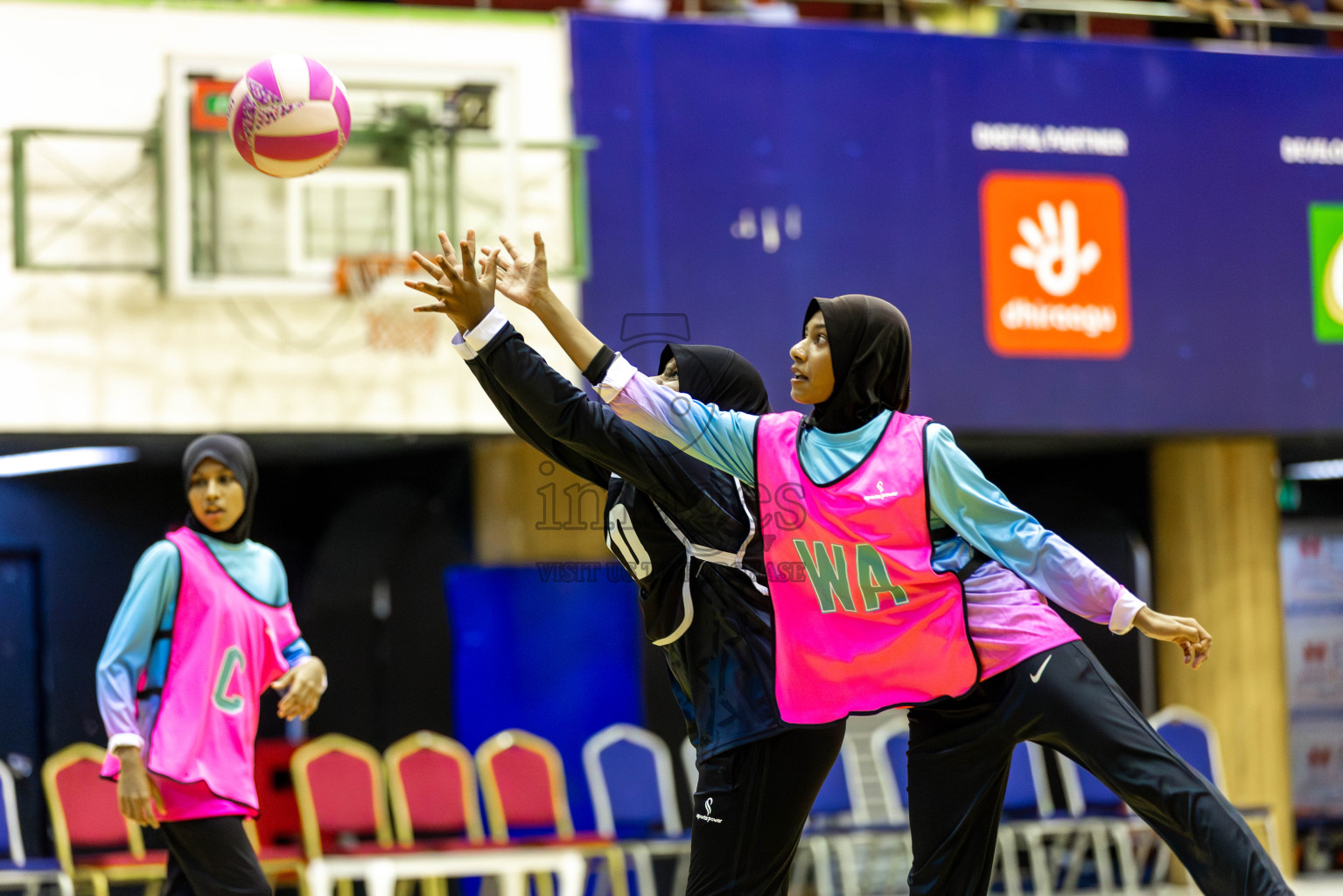 AIS Netball Academy vs MV Netters Academy in Day 6 of 3rd Netball Junior Championship, held at Social Center on Friday 24th January 2025 . Photos: Shuu Abdul Sattar / images.mv
