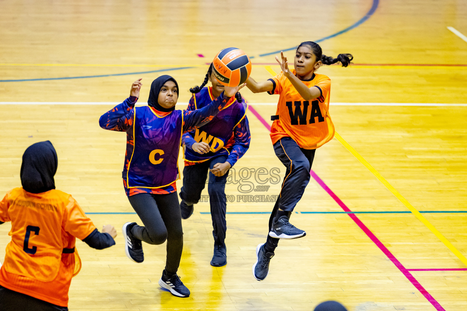 Day 6 of 25th Inter-School Netball Tournament was held in Social Center at Male', Maldives on Thursday, 15th August 2024. Photos: Nausham Waheed / images.mv