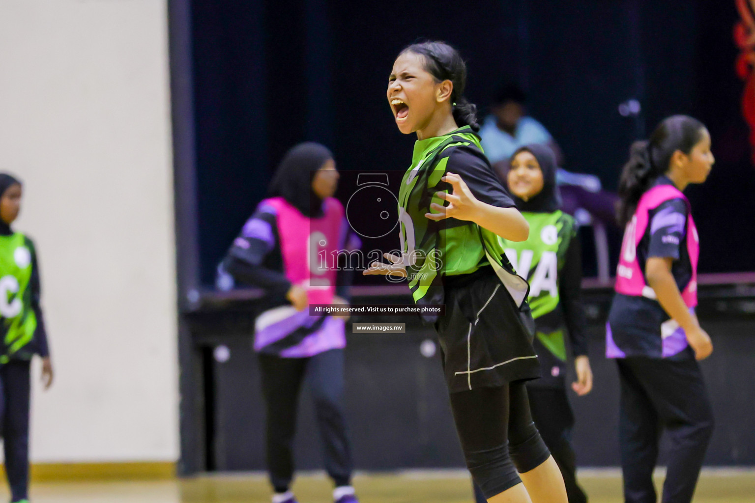 Day 9 of 24th Interschool Netball Tournament 2023 was held in Social Center, Male', Maldives on 4th November 2023. Photos: Hassan Simah / images.mv