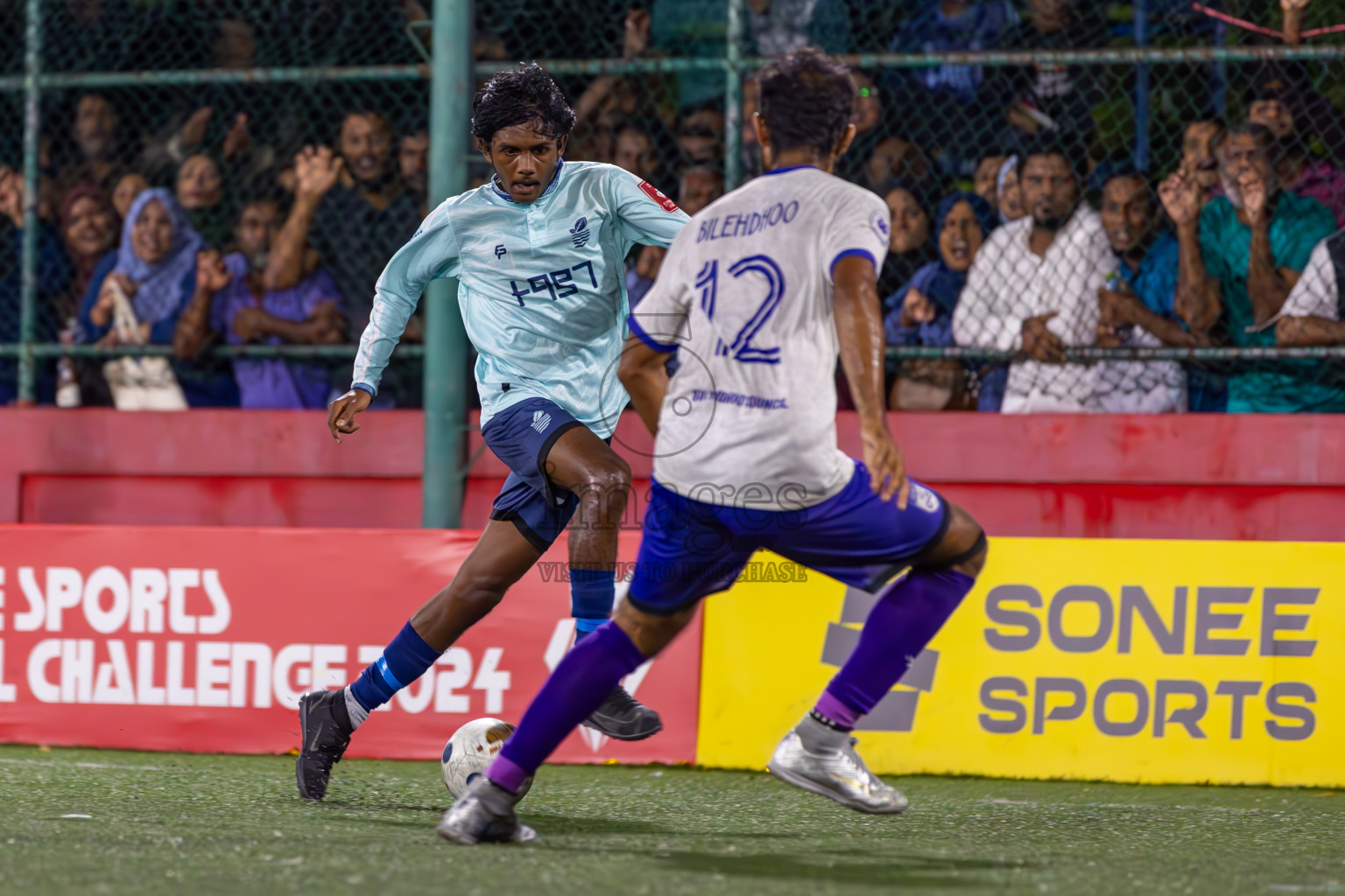 F Bilehdhoo vs AA Mathiveri in Round of 16 on Day 40 of Golden Futsal Challenge 2024 which was held on Tuesday, 27th February 2024, in Hulhumale', Maldives Photos: Ismail Thoriq / images.mv