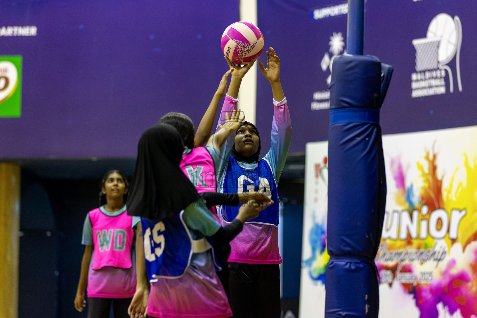 Netkids A vs Netkids B in Day 2 of 3rd Junior Championship - Netball association of Maldives, held at Social Center on Monday 20th January 2025 . Photos by Shuu Abdul Sattar
