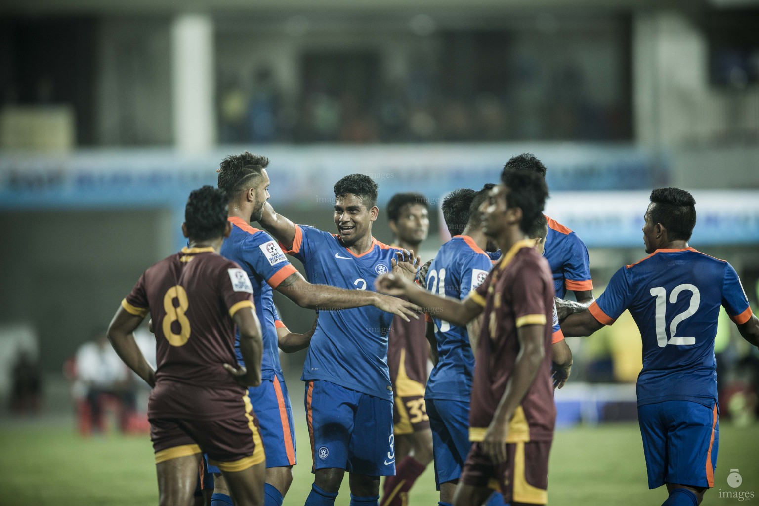 India vs  Sri Lanka in the Group A match of SAFF Suzuki Cup 2015 on Friday, December 25th, 2015. (Images.mv Photo: Mohamed Ahsan)