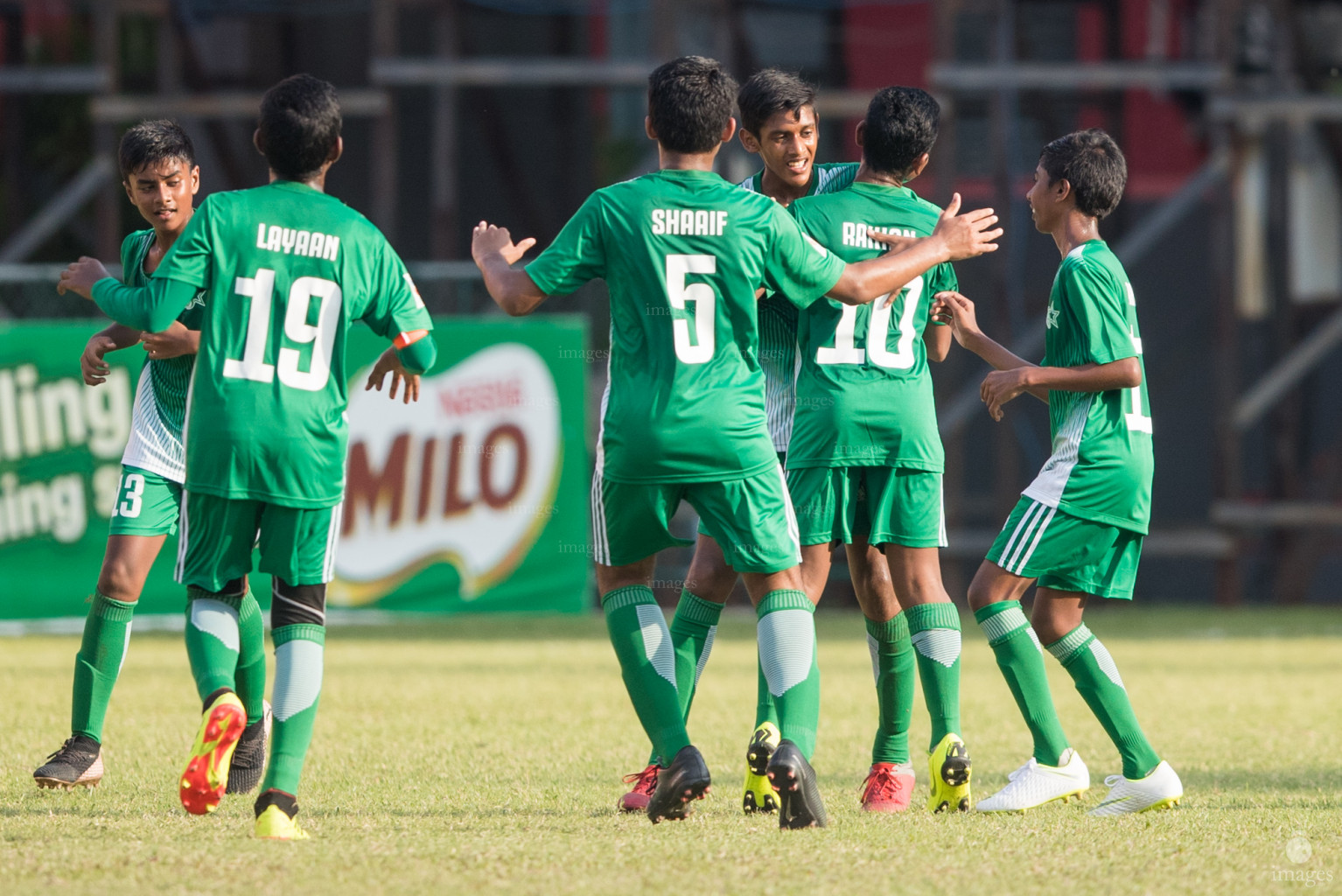 Aminiya School vs Ahmadhiyya School in Mamen Inter-School Football Tournament 2019 (U15) on 27th February 2019, Monday in Male' Maldives (Images.mv Photo: Suadh Abdul Sattar)