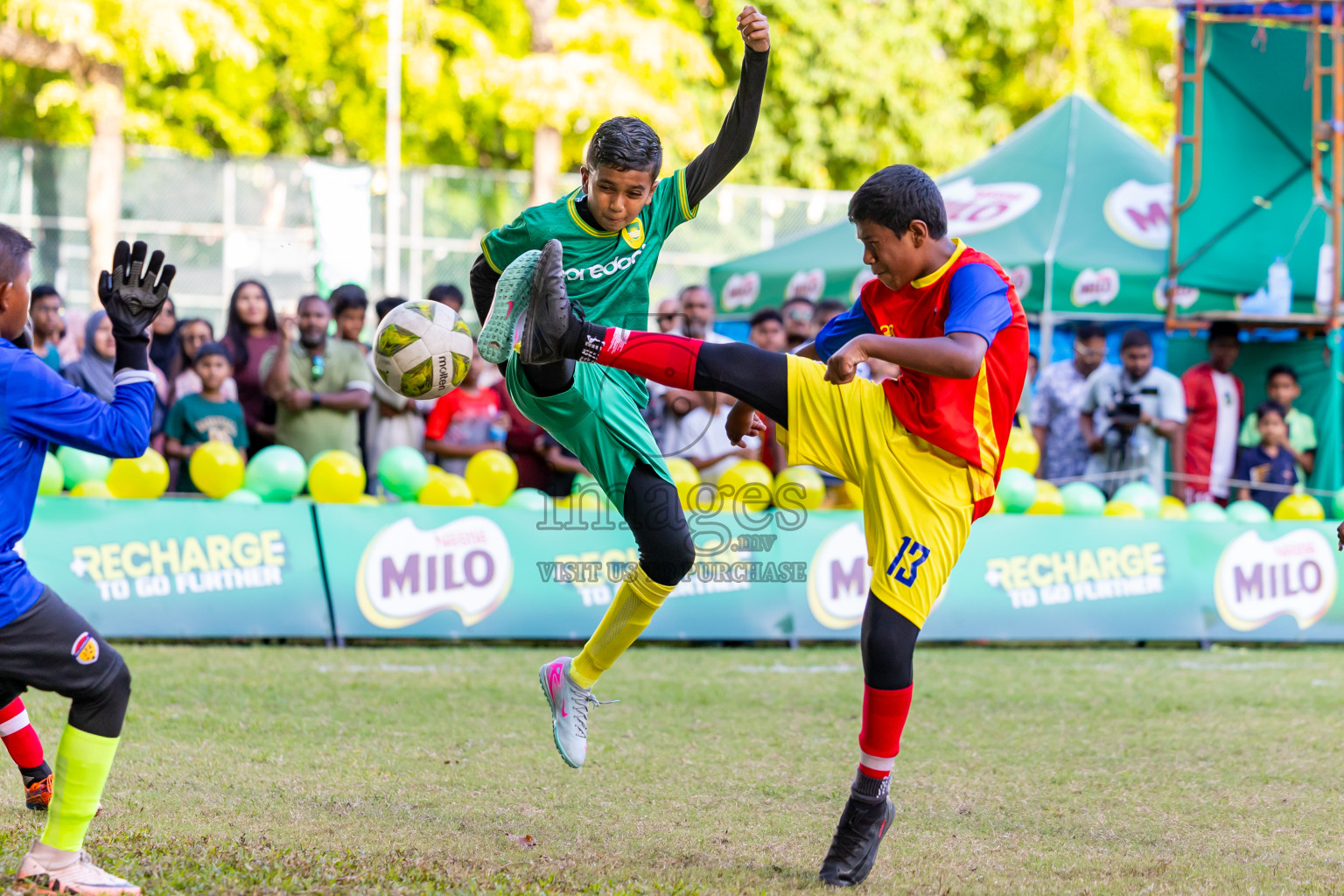 Day 3 of MILO Academy Championship 2025 (U-12) was held at Henveiru Stadium in Male', Maldives on Saturday, 3rd May 2025. Photos: Nausham Waheed / images.mv