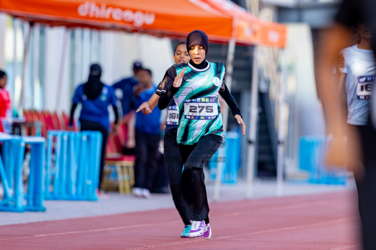 Day 4 of MWSC Interschool Athletics Championships 2024 held in Hulhumale Running Track, Hulhumale, Maldives on Tuesday, 12th November 2024. Photos by: Nausham Waheed / Images.mv