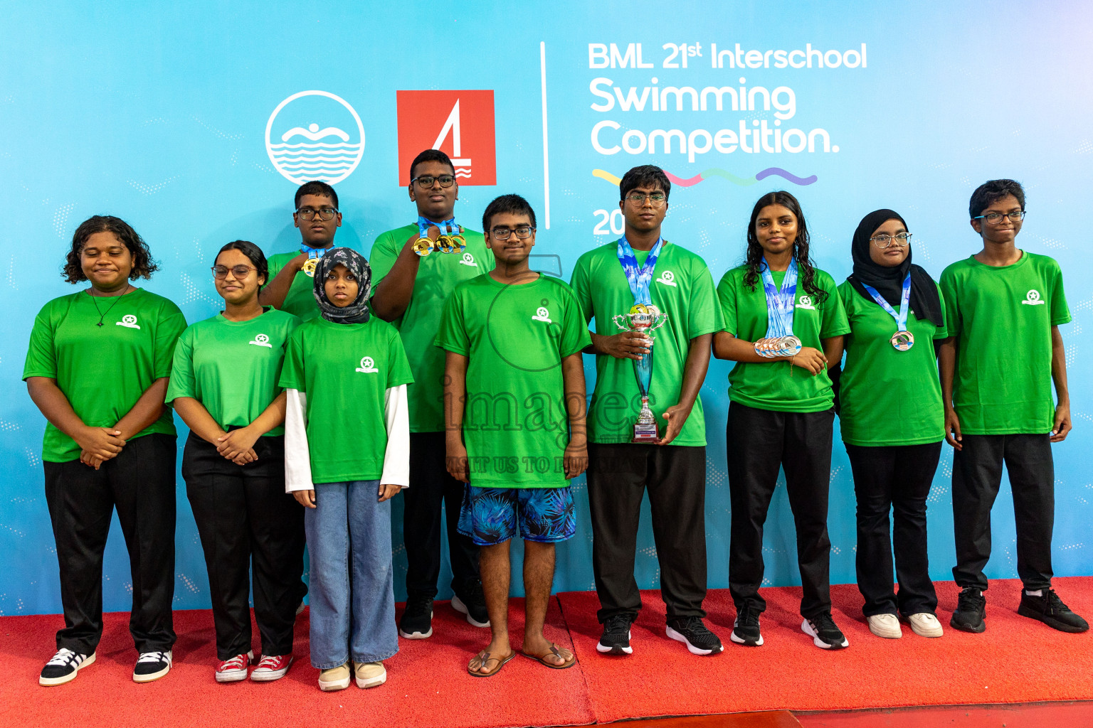 Closing Ceremony of BML 21st Interschool Swimming Competition 2025 .was held in Hulhumale' Swimming Pool, Hulhumale', Maldives on Saturday, 18th October 2025. 
Photos: Hassan Simah / images.mv