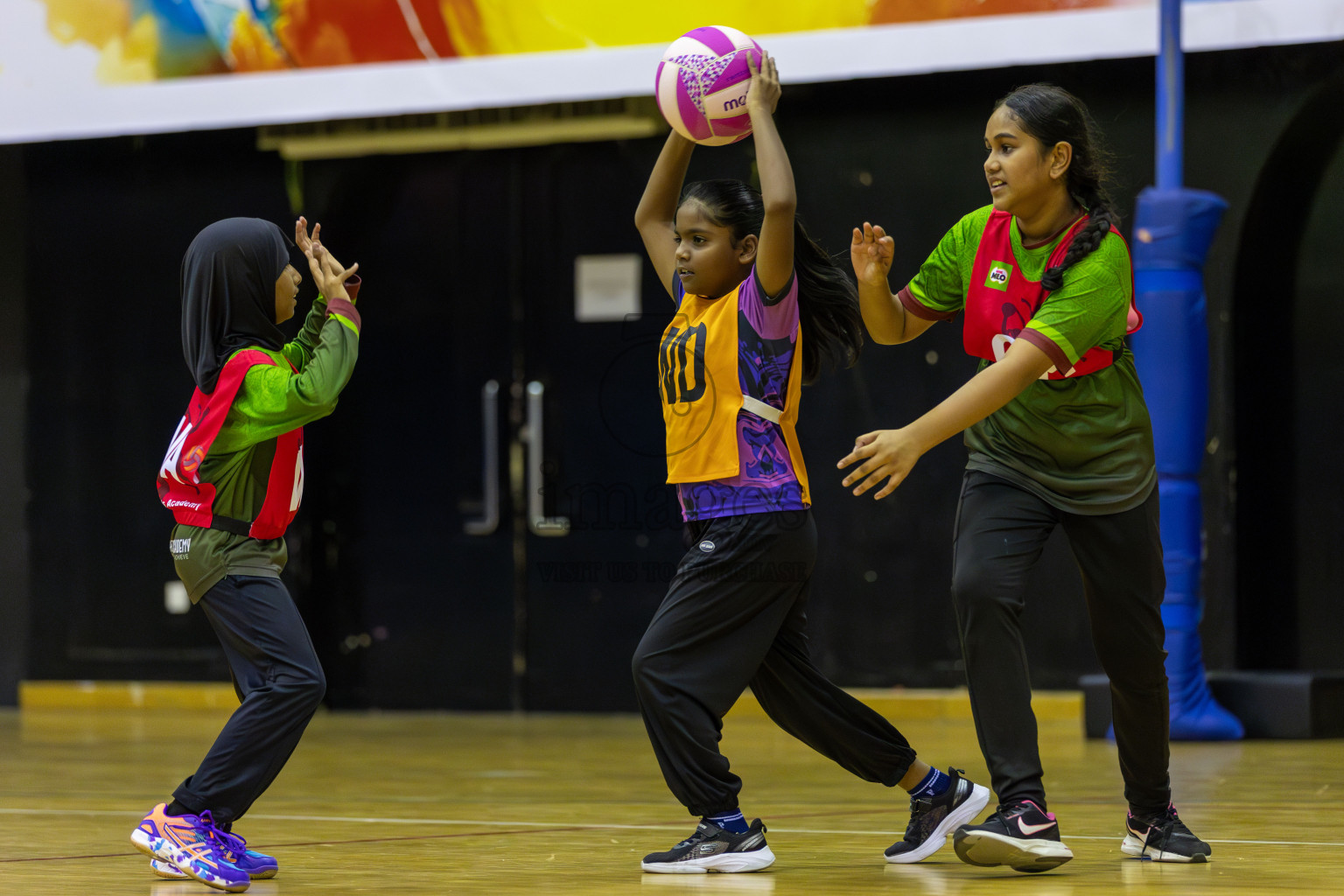 Fionti SA vs N sports in Day 3 of 3rd Netball Junior Championship, held at Social Center on Wednesday 22nd January 2025 . Photos: Shuu Abdul Sattar / images.mv