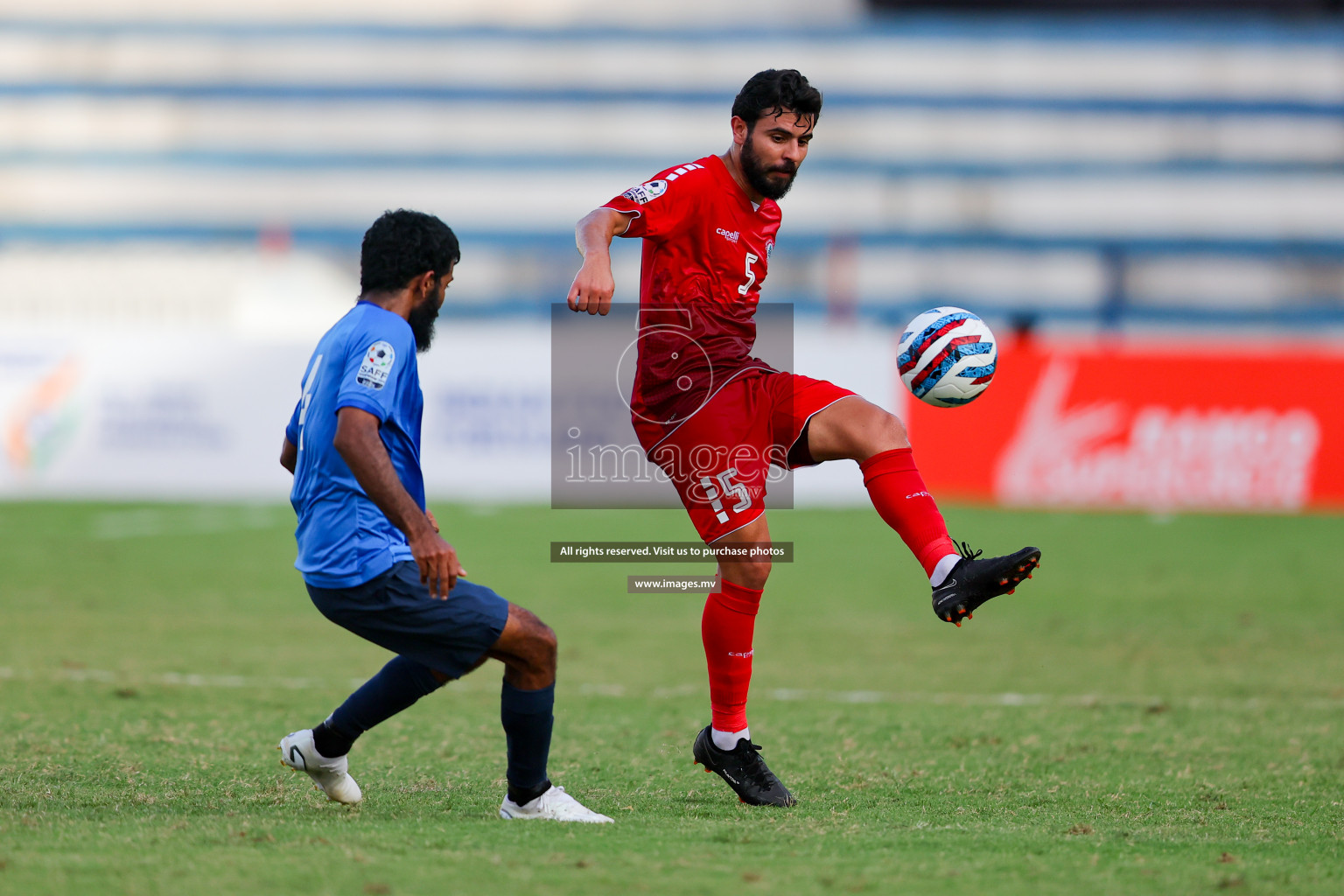 Lebanon vs Maldives in SAFF Championship 2023 held in Sree Kanteerava Stadium, Bengaluru, India, on Tuesday, 28th June 2023. Photos: Nausham Waheed, Hassan Simah / images.mv