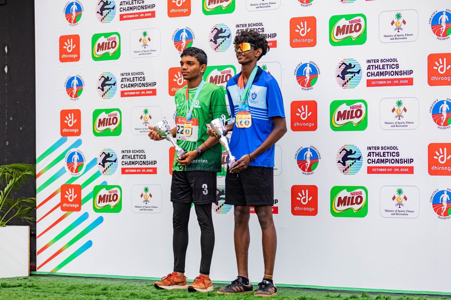 Day 6 of Inter-school Athletics Championship 2025 held in Ekuveni Synthetic Track, Male', Maldives on Sunday, 12th October 2025. Photos by: Areef Adam / Images.mv