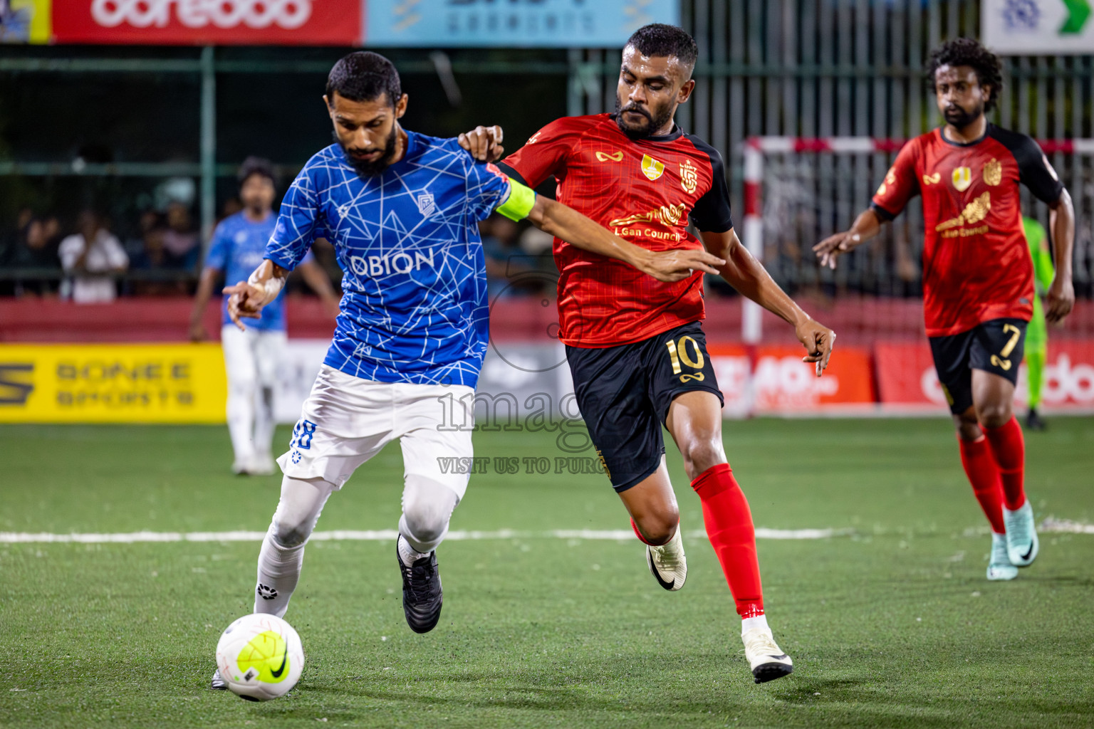 L. Gan VS HDh. Naivaadhoo in Round of 16 on Day 40 of Golden Futsal Challenge 2024 which was held on Tuesday, 27th February 2024, in Hulhumale', Maldives Photos: Hassan Simah / images.mv