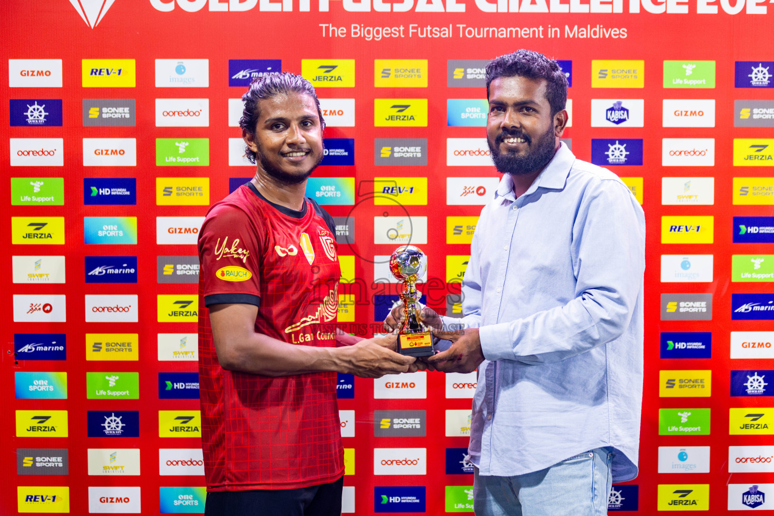 AA Mathiveri vs L Gan in Quarter Finals of Golden Futsal Challenge 2024 which was held on Friday, 1st March 2024, in Hulhumale', Maldives Photos: Nausham Waheed / images.mv