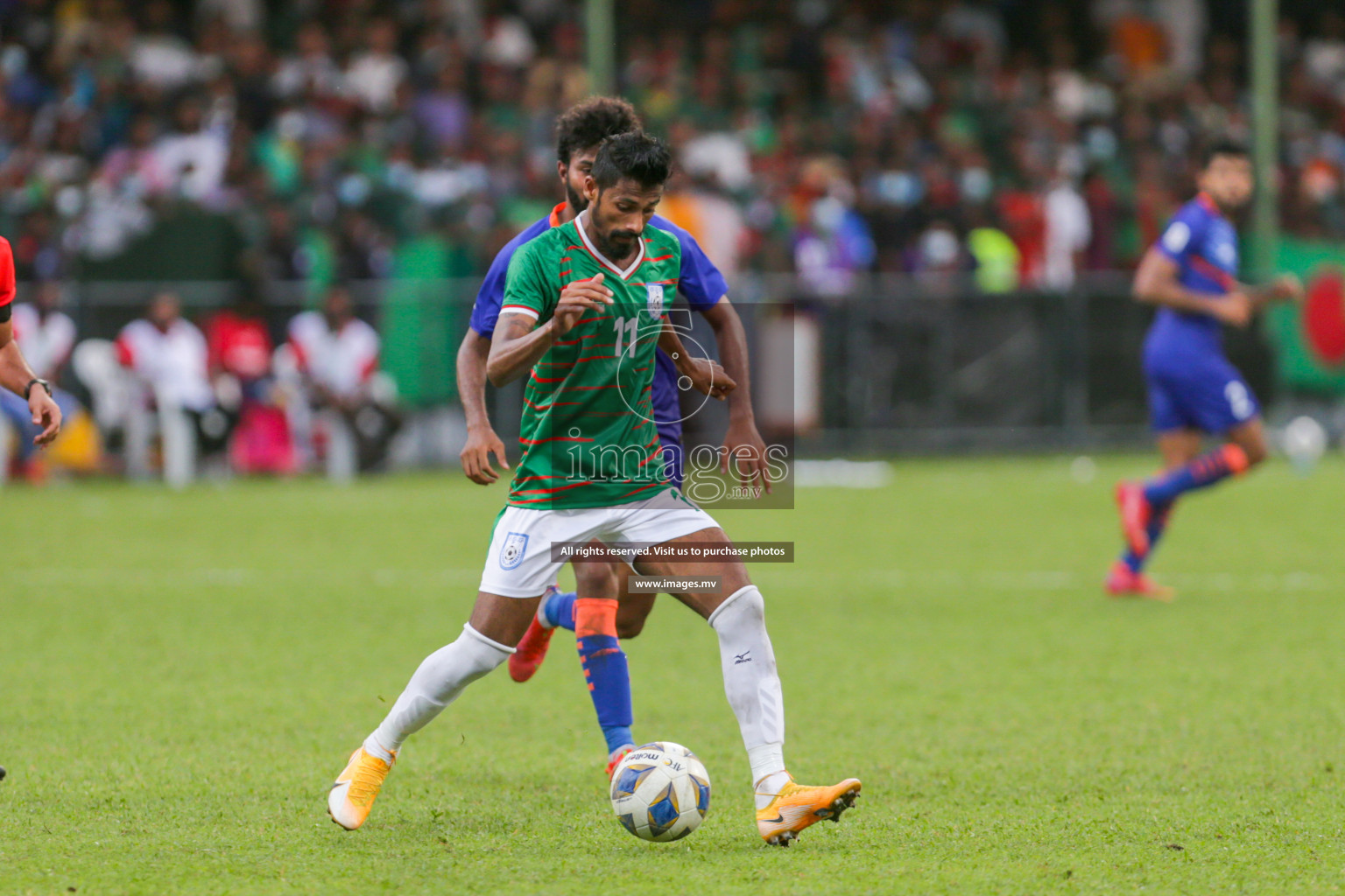 Bangladesh vs India in SAFF Championship 2021 held on 4th October 2021 in Galolhu National Stadium, Male', Maldives