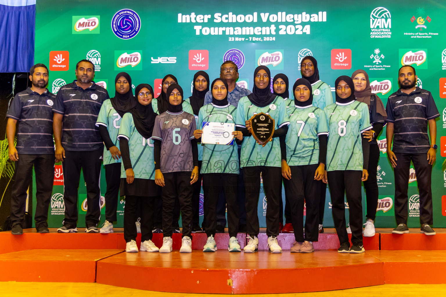 Finals of Interschool Volleyball Tournament 2024 was held in Social Center at Male', Maldives on Friday, 6th December 2024. Photos: Nausham Waheed / images.mv