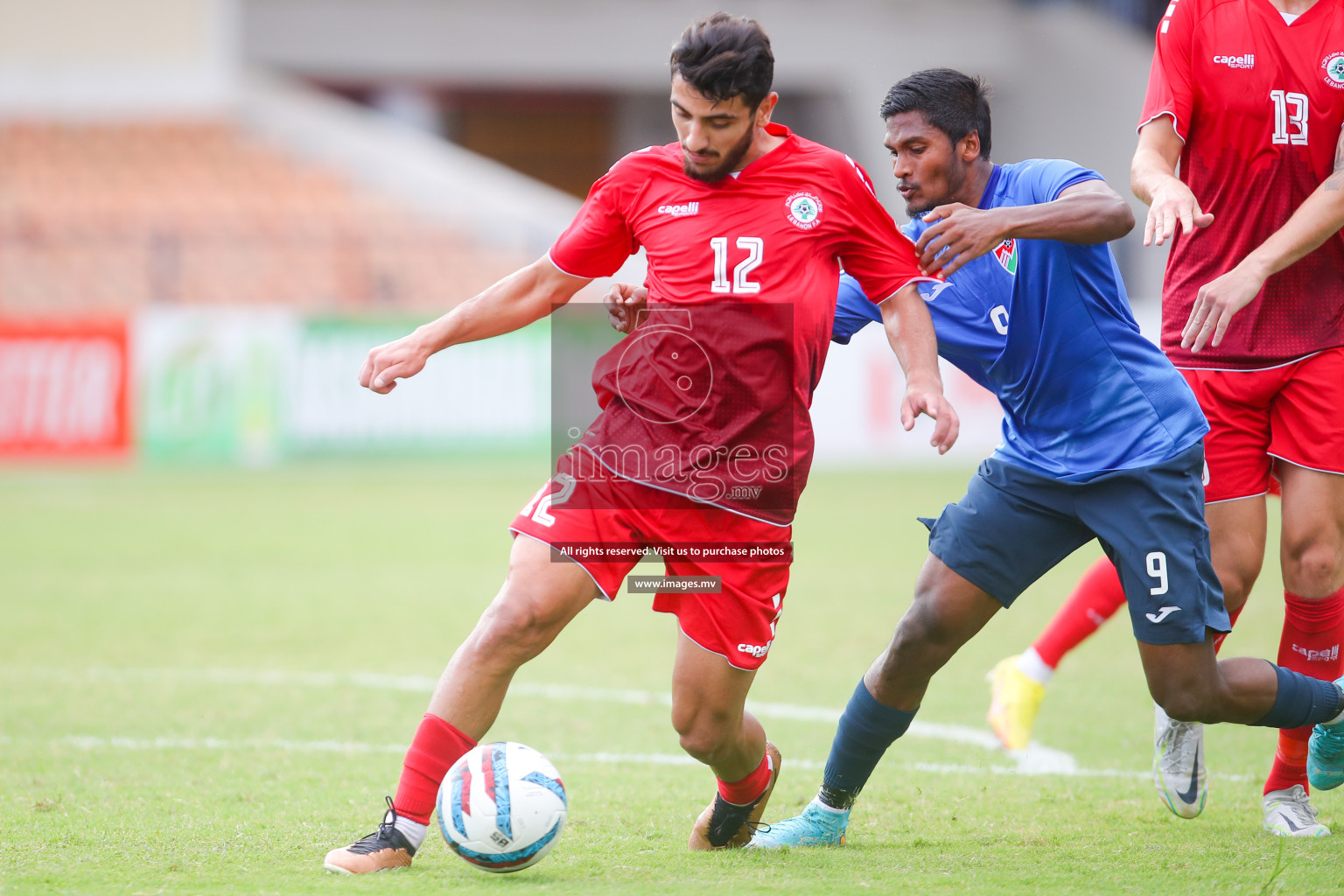 Lebanon vs Maldives in SAFF Championship 2023 held in Sree Kanteerava Stadium, Bengaluru, India, on Tuesday, 28th June 2023. Photos: Nausham Waheed, Hassan Simah / images.mv