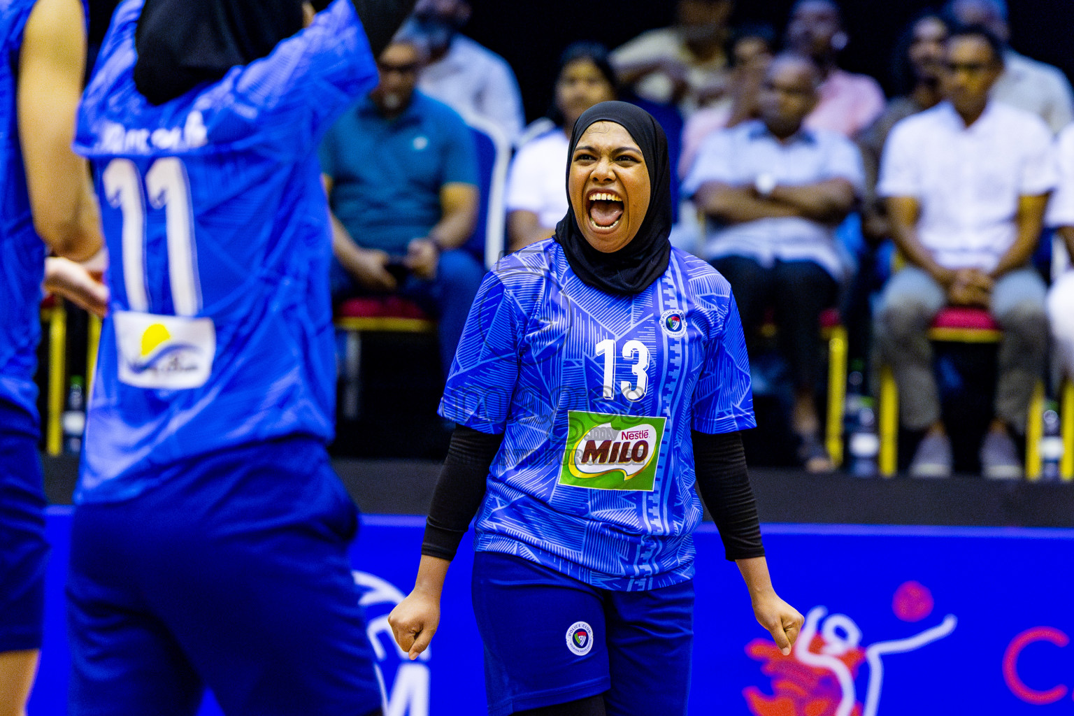 Police Club vs Club Wamco in the Final of Women's Division of National Volleyball League 2025 held in Male', Maldives on Sunday, 27th April 2025 at Social Center Indoor Hall Photos By: Nausham Waheed / images.mv