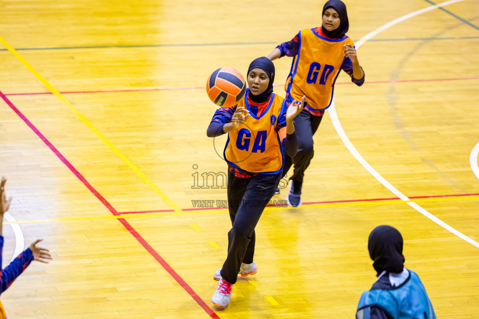 Day 9 of 25th Inter-School Netball Tournament was held in Social Center at Male', Maldives on Monday, 19th August 2024. Photos: Nausham Waheed / images.mv