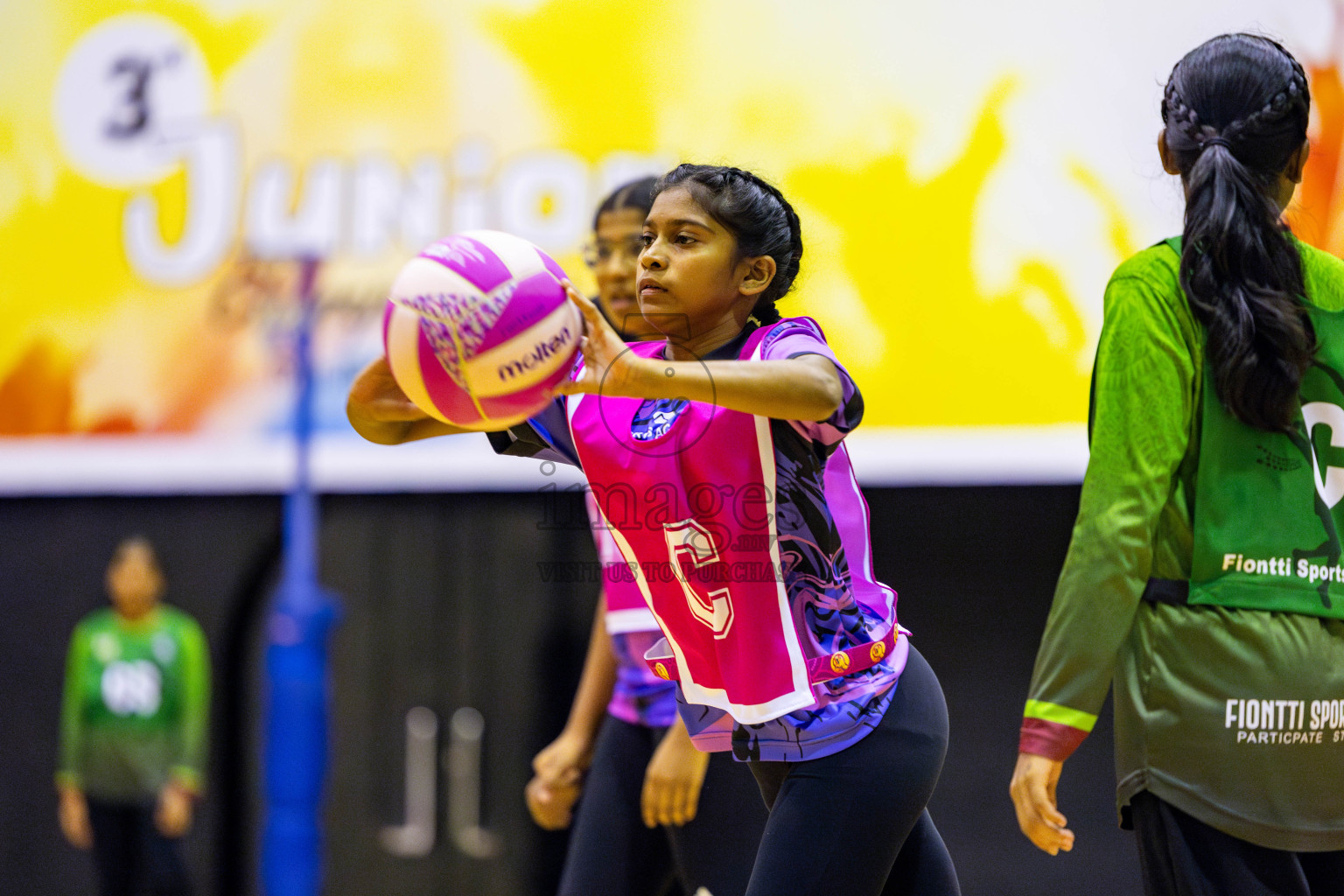 Fiontti Sports Club vs N Sports Academy A U15 Finals of 3rd Netball Junior Championship, held at Social Center on Saturday, 25th January 2025 . Photos: Nausham Waheed / images.mv