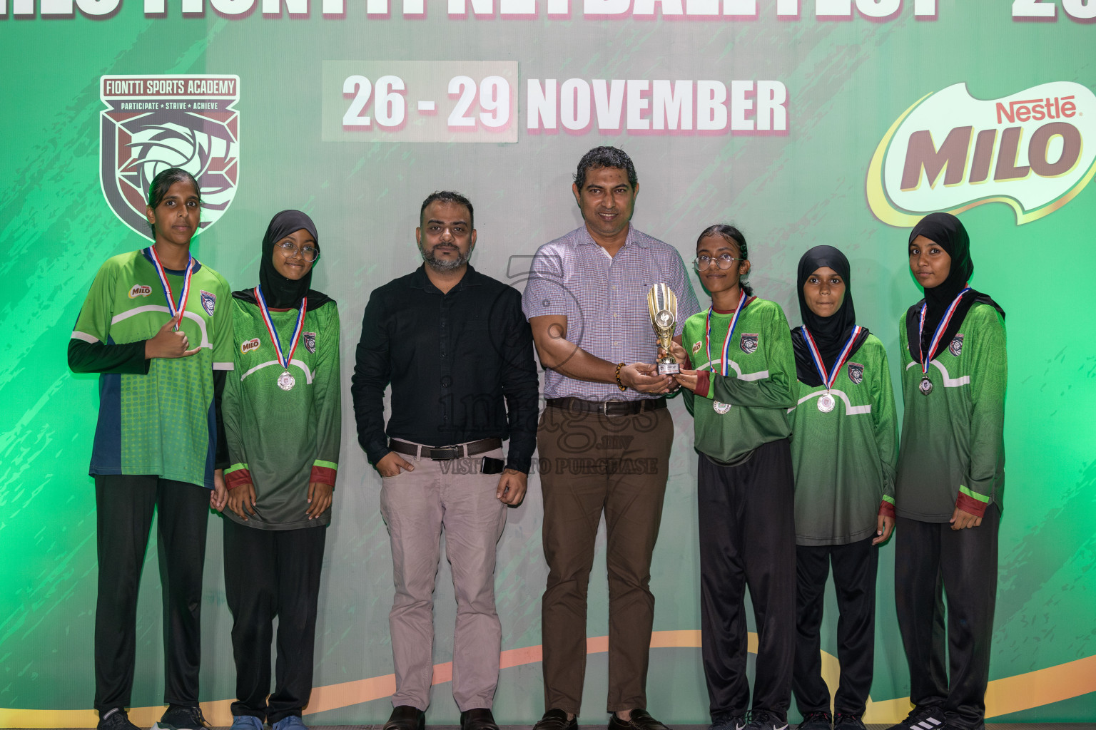 MILO Fiontti Netball Fest 2024 held from Tuesday 26th November to Friday 29th November 2024. Photos: Mohamed Mahfooz Moosa