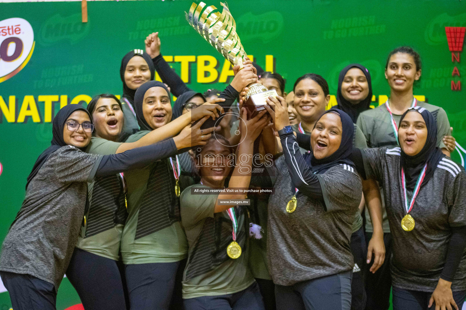 Kulhudhuffushi Youth & R.C vs Club Green Streets in the Finals of Milo National Netball Tournament 2021 (Women's) held on 5th December 2021 in Male', Maldives Photos: Ismail Thoriq / images.mv