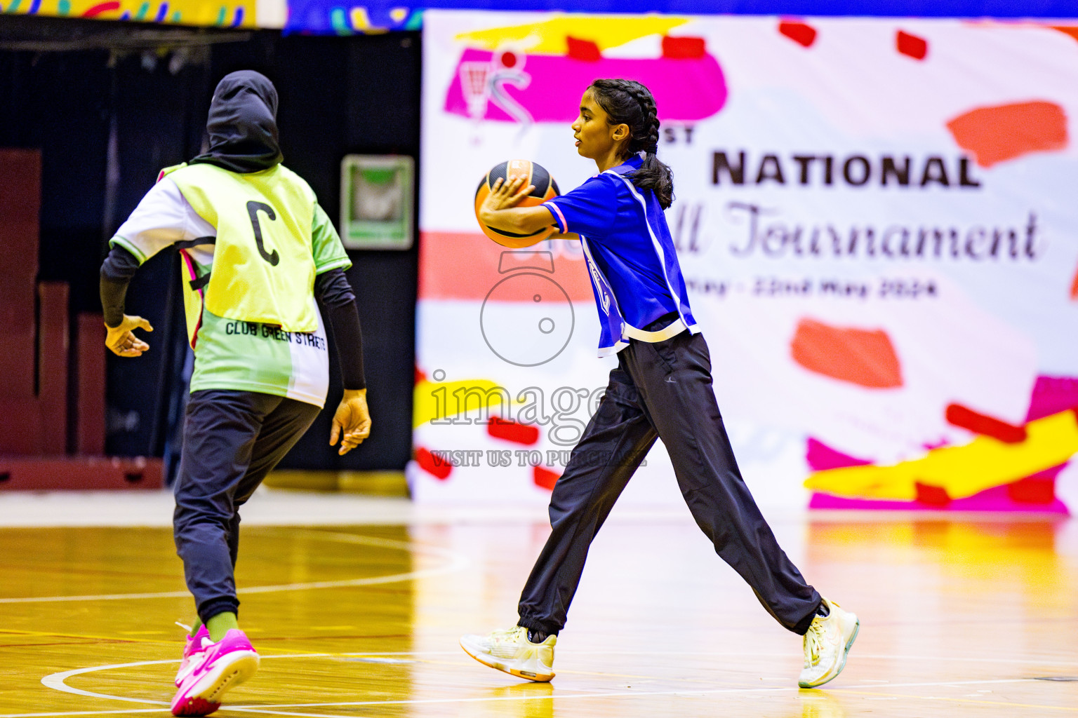 Kulhudhuffushi Youth & Recreation Club vs Sports Club Shining Star in Day 3 of 21st National Netball Tournament was held in Social Canter at Male', Maldives on Saturday, 18th May 2024. Photos: Nausham Waheed / images.mv