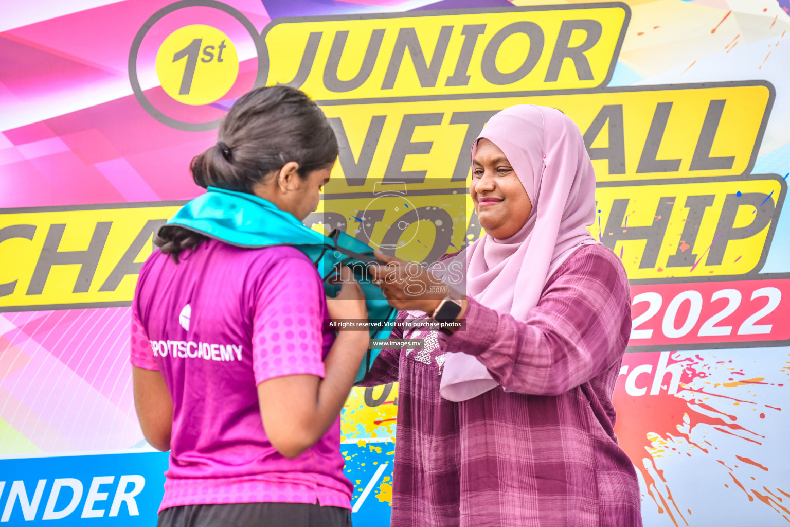 Final of Junior Netball Championship 2022 held in Male', Maldives on 19th March 2022. Photos by Nausham Waheed