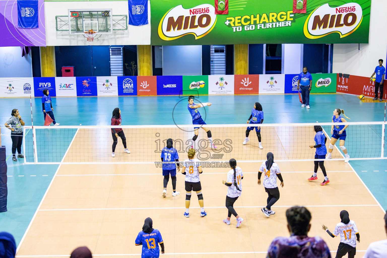 Police Club vs Flexor Sports Club in Day 1 of National Volleyball League 2025 - Women's Division held in Male', Maldives on Saturday, 19th April 2025 at Social Center Indoor Hall Photos 
By: Hassan Simah / images.mv
