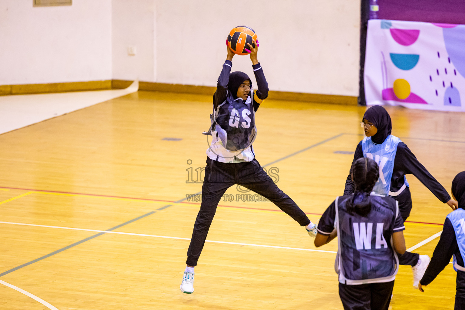 Day 12 of 25th Inter-School Netball Tournament was held in Social Center at Male', Maldives on Thursday, 22nd August 2024. Photos: Nausham Waheed / images.mv