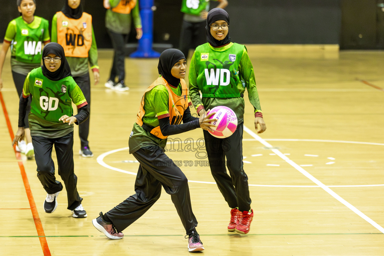 FIONTI A team vs Fionti SC in Day 5 of 3rd Netball Junior Championship, held at Social Center on Thursday 23rd January 2025 . Photos: Shuu Abdul Sattar / images.mv