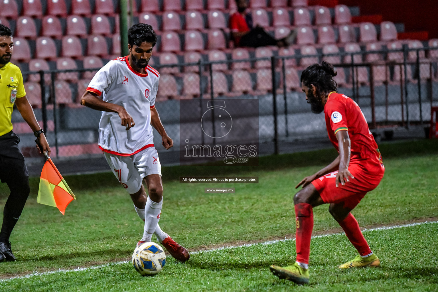 Da Grande vs Buru Sports Club in Dhivehi Premier League Qualification 22 on 27th Aug 2022, held in National Football Stadium, Male', Maldives Photos: Nausham Waheed / Images.mv