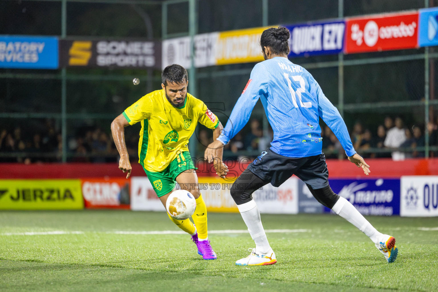 GDh. Fiyoaree VS GDh. Vaadhoo in Day 7 of Golden Futsal Challenge 2025 was held on Saturday, 11th January 2025, in Hulhumale', Maldives Photos: Hassan Simah / images.mv