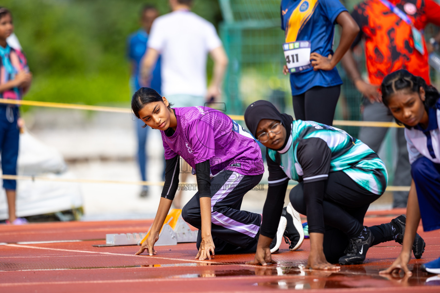 Day 1 of MWSC Interschool Athletics Championships 2024 held in Hulhumale Running Track, Hulhumale, Maldives on Saturday, 9th November 2024. 
Photos by: Ismail Thoriq / images.mv