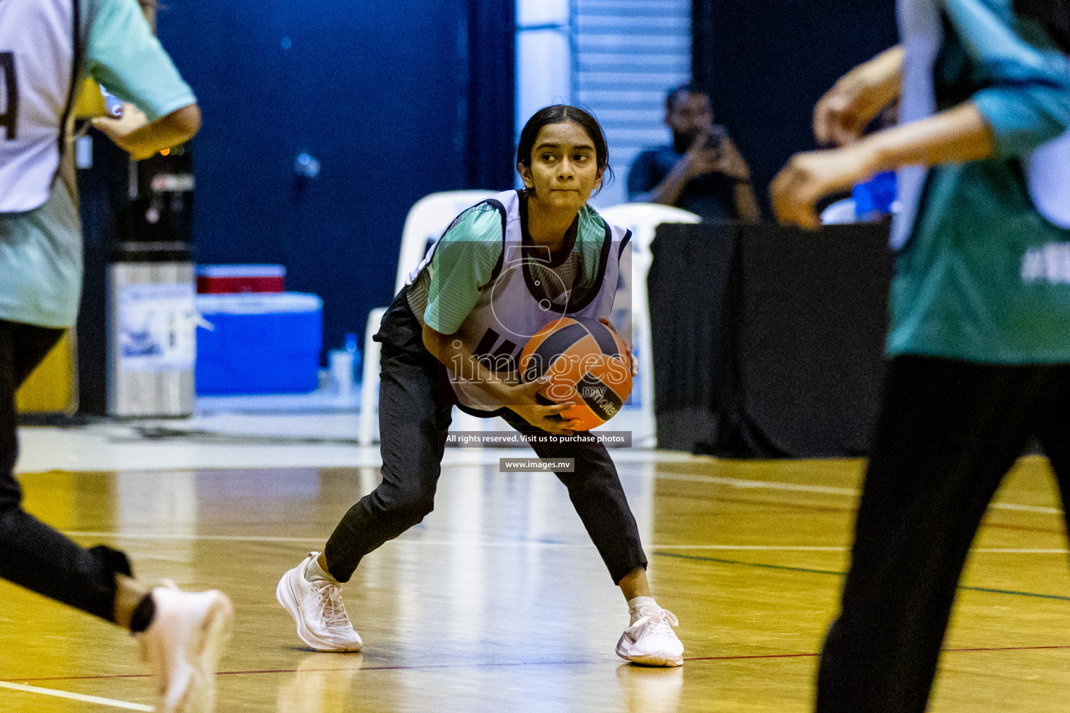 Day 9 of 24th Interschool Netball Tournament 2023 was held in Social Center, Male', Maldives on 4th November 2023. Photos: Hassan Simah / images.mv