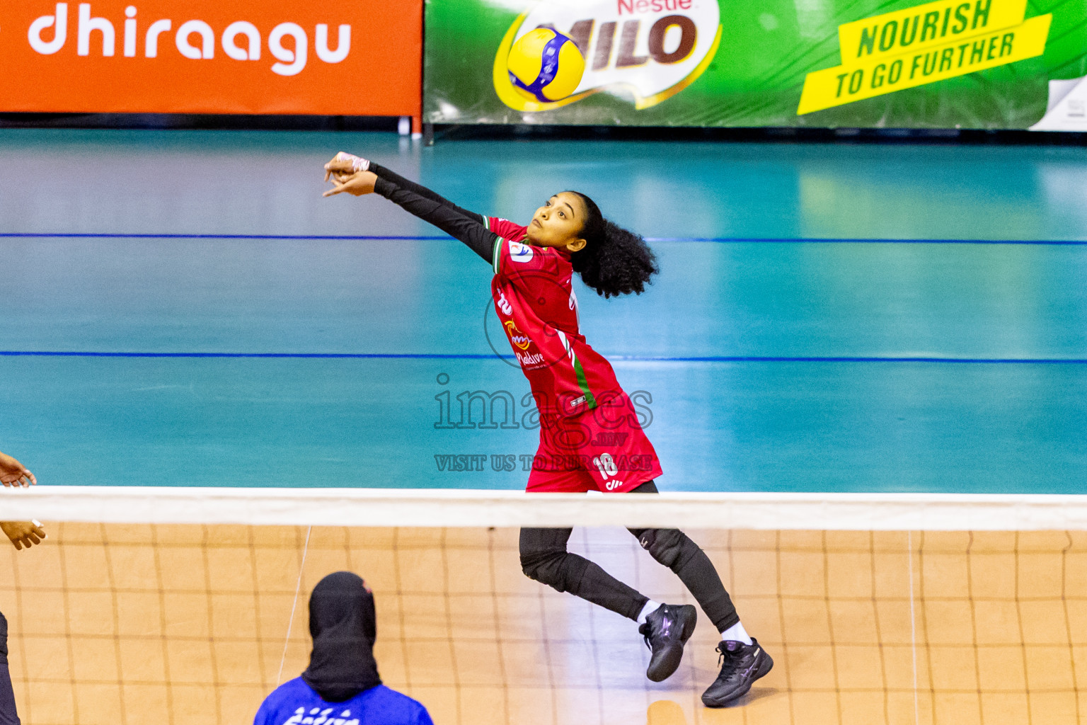 Maldives vs Sri Lanka in Day 2 of CAVA U20 Woman's Volleyball Championship 2024 was held in Social Center, Male', Maldives on 19th July 2024. Photos: Nausham Waheed / images.mv