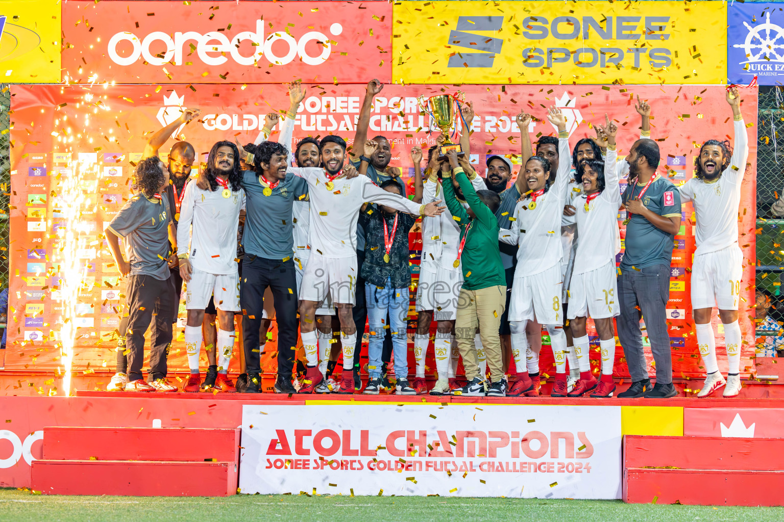 Th Thimarafushi vs Th Omadhoo in Day 27 of Golden Futsal Challenge 2024 was held on Saturday , 10th February 2024 in Hulhumale', Maldives
Photos: Ismail Thoriq / images.mv